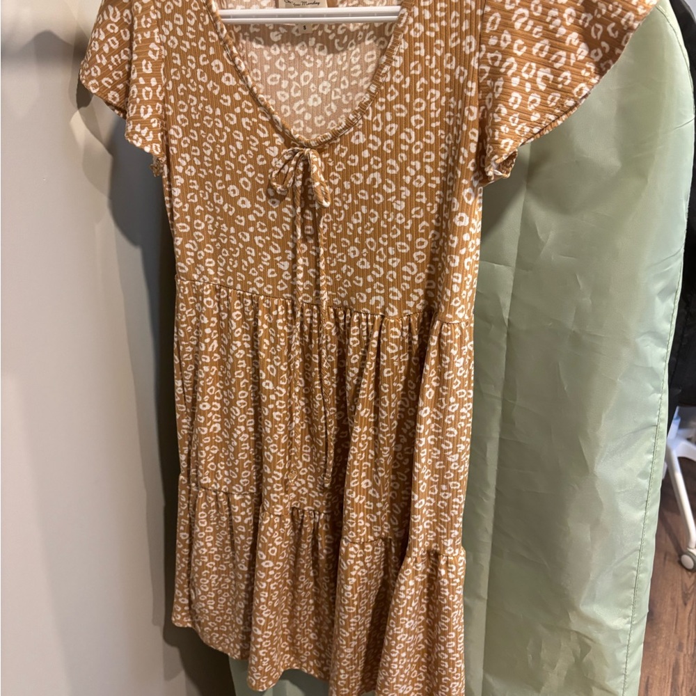 Stylish Brown Leopard Print Mini Dress
